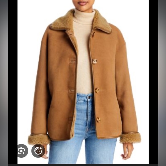 Vanessa Bruno Jackets & Blazers - Vanessa Bruno Tan Brown Teddy Shearling Jacket